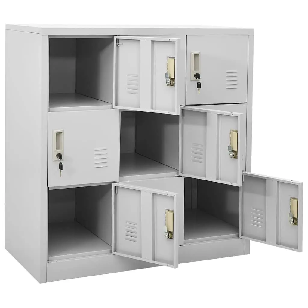 Steel Locker Cabinet Storage Grey 2 Piece Office Cupboard Organiser with Locks