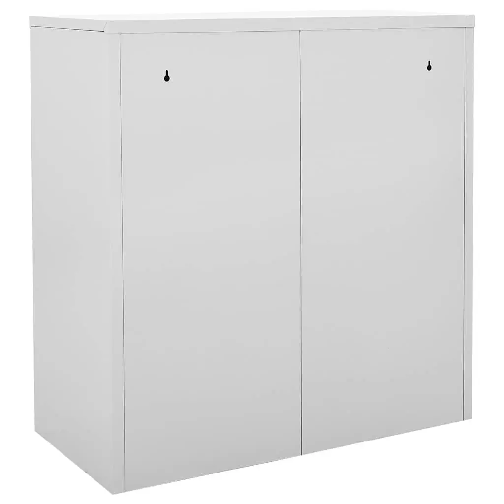 Steel Locker Cabinet Storage Grey 2 Piece Office Cupboard Organiser with Locks
