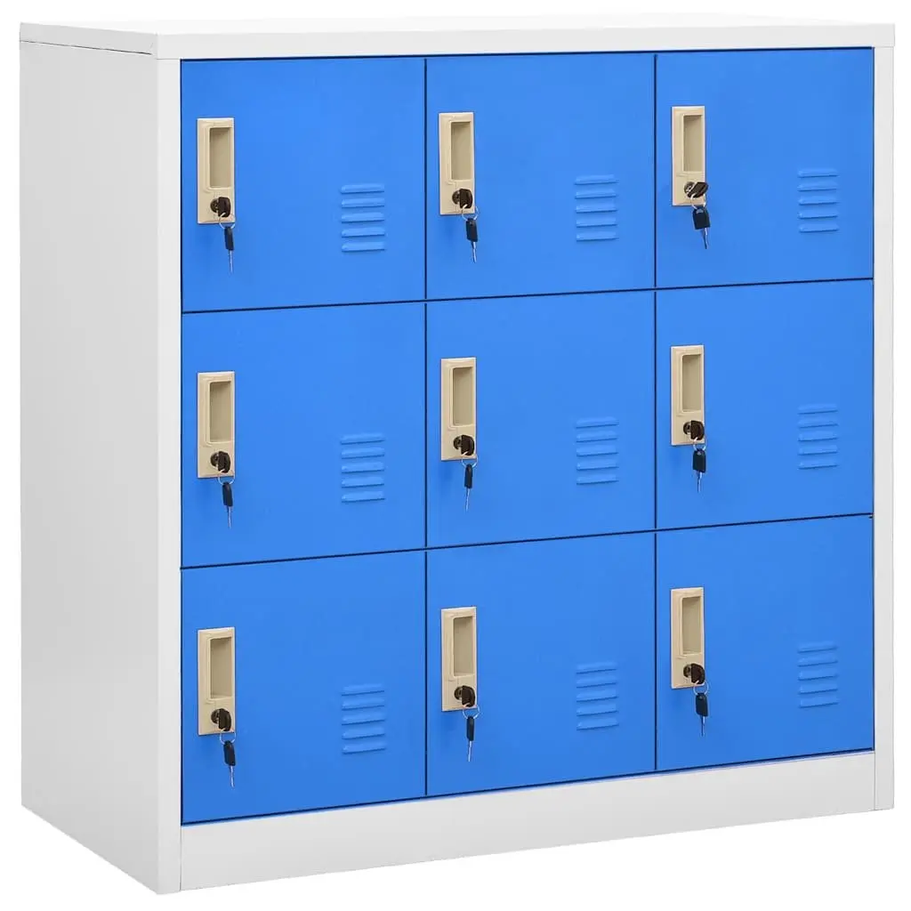 Storage Locker Cabinet Set Steel 90 x 45 x 92.5 cm Light Grey and Blue