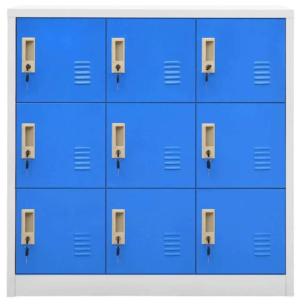 Storage Locker Cabinet Set Steel 90 x 45 x 92.5 cm Light Grey and Blue
