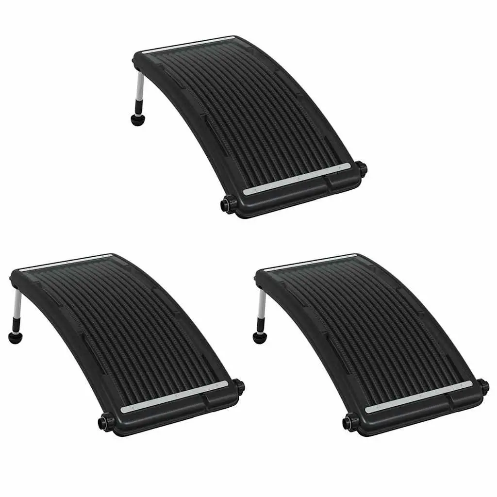 Solar Pool Heater Panels Set 3 Curved 110x65cm Above Ground Pool Heating System