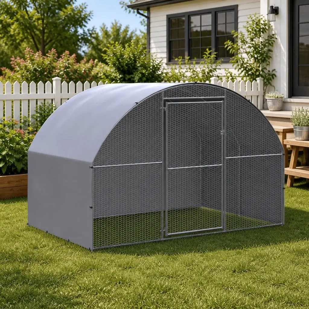 Outdoor Chicken Coop 3x2x2 m Galvanised Steel Poultry Run Enclosure Hutch
