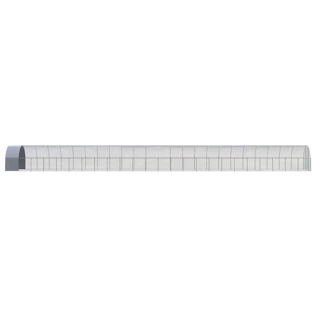 Chicken Coop Galvanised Steel 3x24x2m Silver Poultry Run Enclosure Large