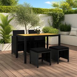 Functional 5 Piece Outdoor Dining Set with Cushions