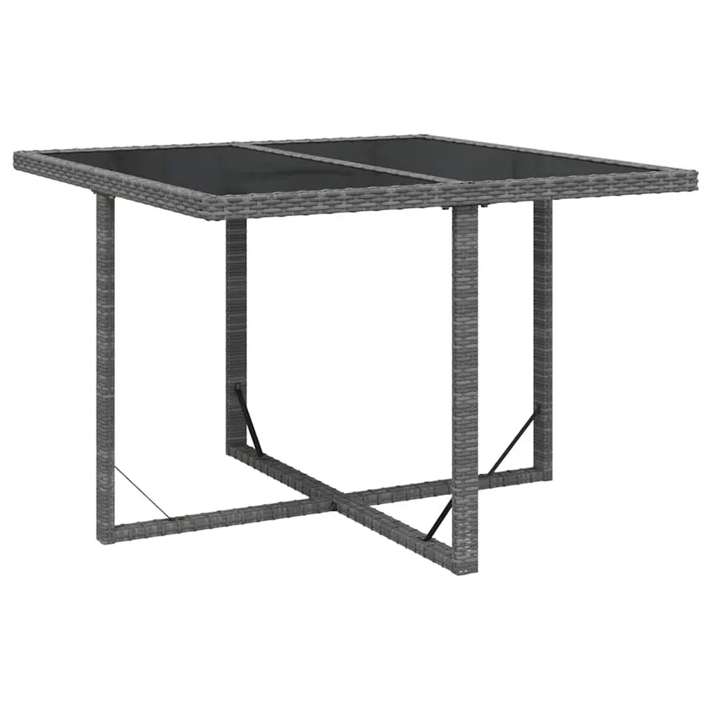 5 Piece Garden Dining Set Poly Rattan Grey Cushions Outdoor Table Chairs