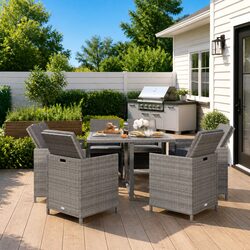 Perfect for Gardens: Practical 9-Piece Dining Set