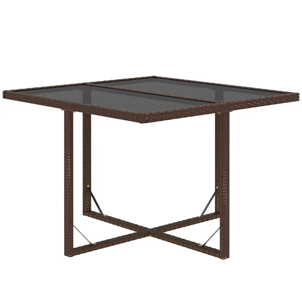 Garden Dining Set 9 Piece Outdoor Patio Furniture PE Rattan Brown with Cushions