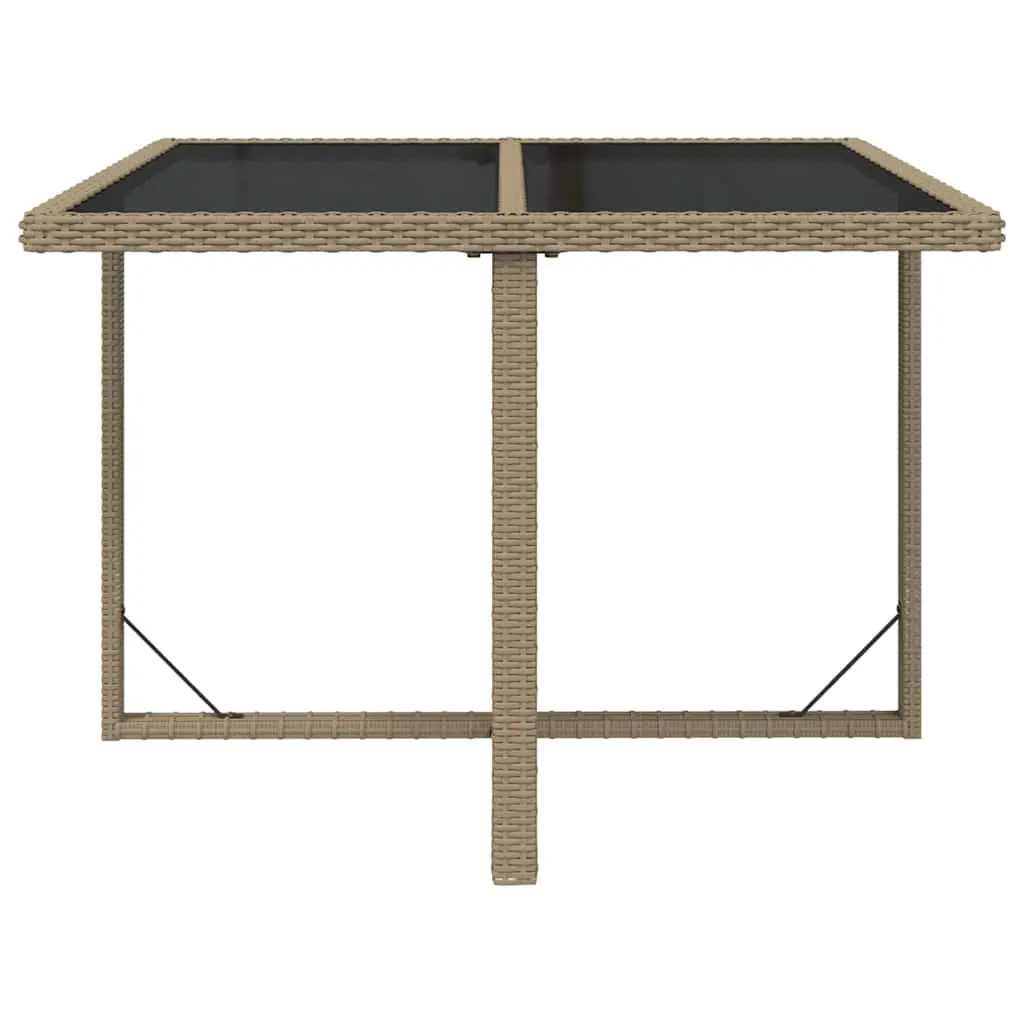 Outdoor Dining Set 5 Piece Rattan Table Chairs Cushions Beige Compact Storage