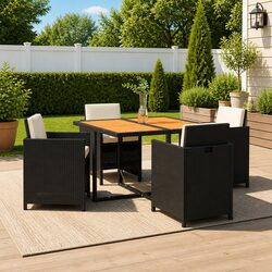 Functional 5 Piece Dining Set for Outdoor Spaces