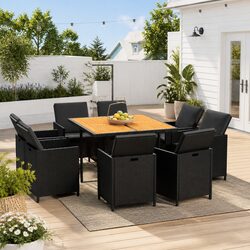 Practical 9 Piece Dining Set for Outdoor Gatherings