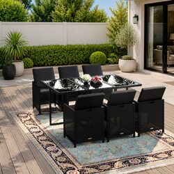 Ideal for Any Garden: 7 Piece Dining Set for Relaxation and Dining