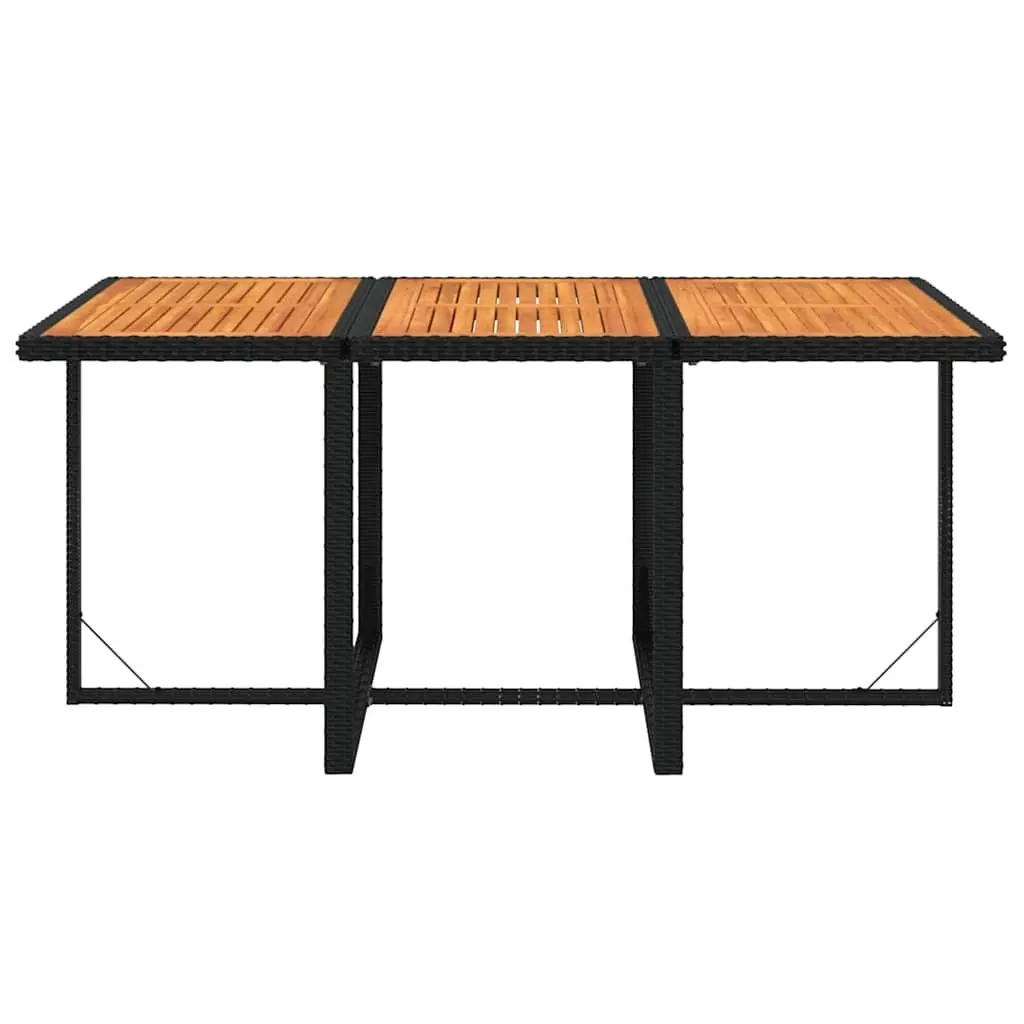 7 Piece Outdoor Dining Set PE Rattan Black Cushions Powder-coated Steel