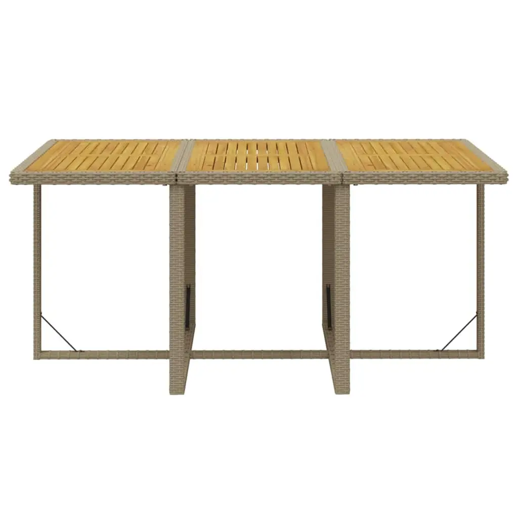Garden Dining Set PE Rattan 11 Piece Outdoor Furniture Table Chairs Beige