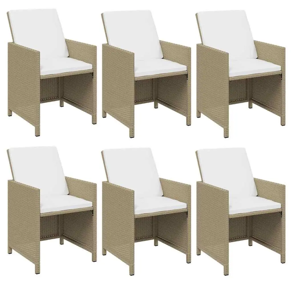 Garden Dining Set PE Rattan 11 Piece Outdoor Furniture Powder Coated Steel Beige Patio Table