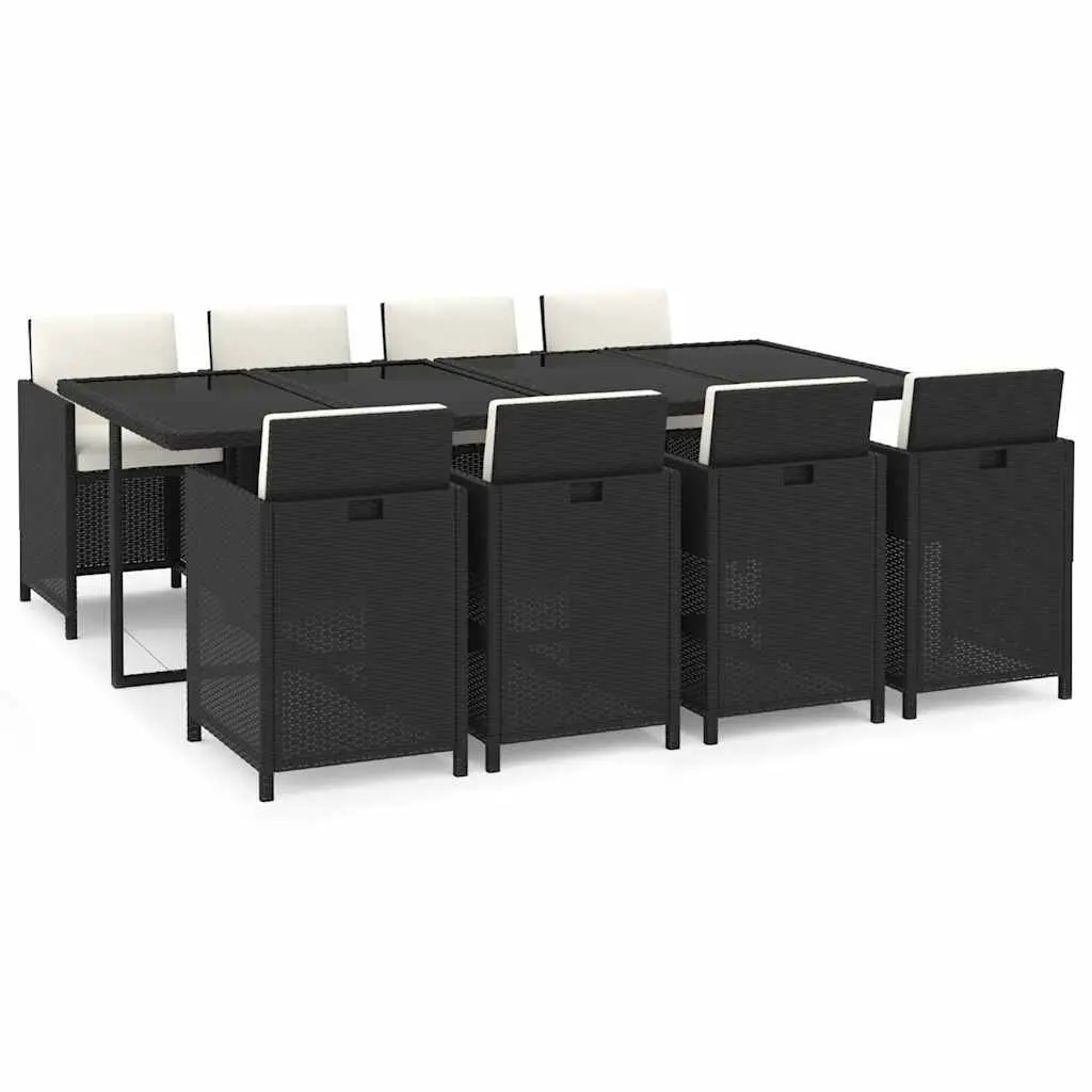 9 Piece Black Outdoor Dining Set for Patios