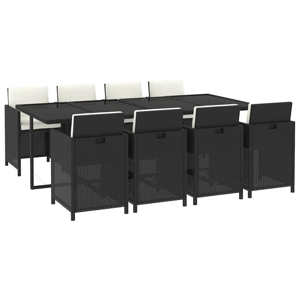 9 Piece Black Outdoor Dining Set for Patios
