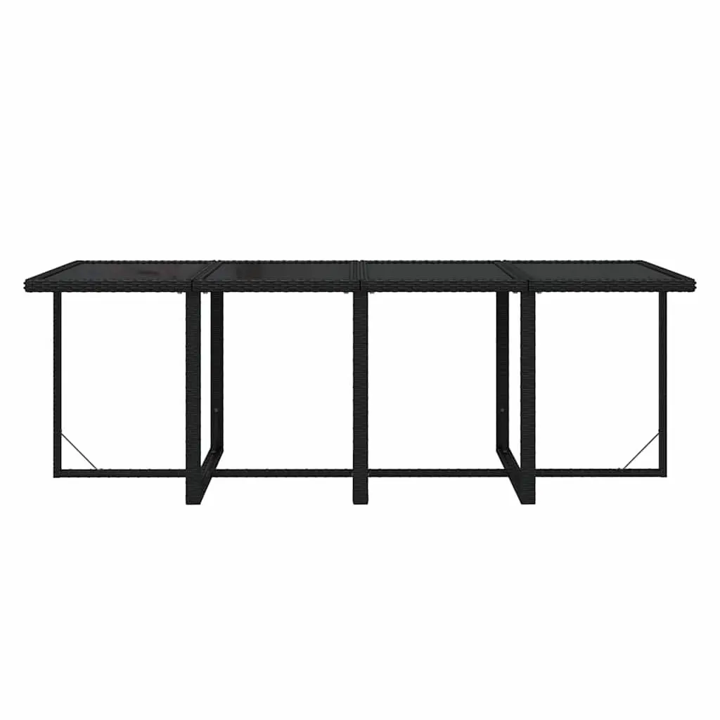 9PieceOutdoorDiningSetPE RattanComfortableCushionsBlackPatioFurniture
