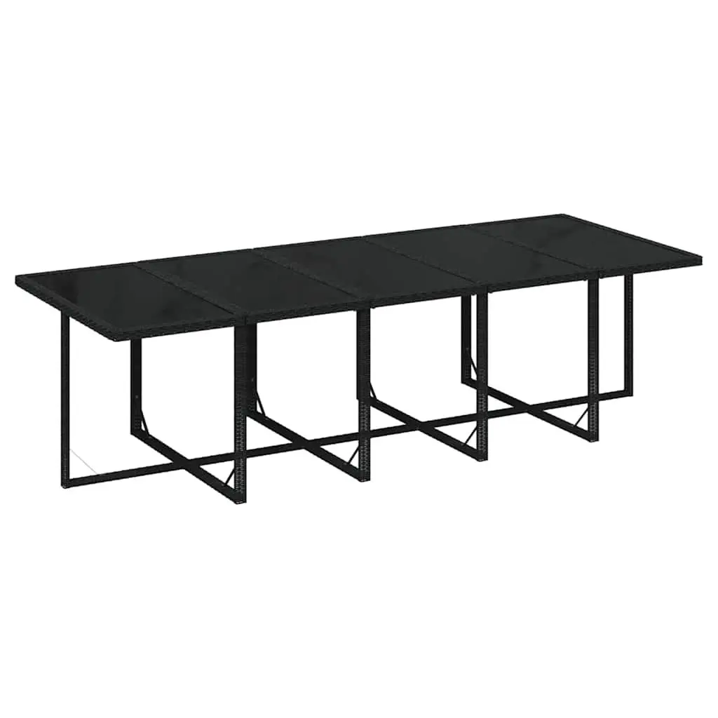 Garden Dining Set 11 Piece Outdoor Furniture PE Rattan Black with Cushions
