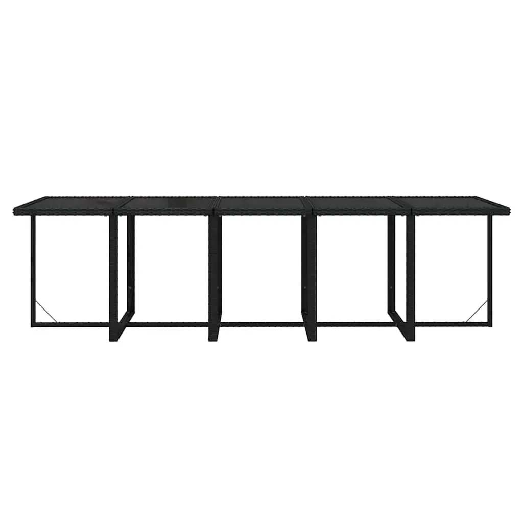 Garden Dining Set 11 Piece Outdoor Furniture PE Rattan Black with Cushions