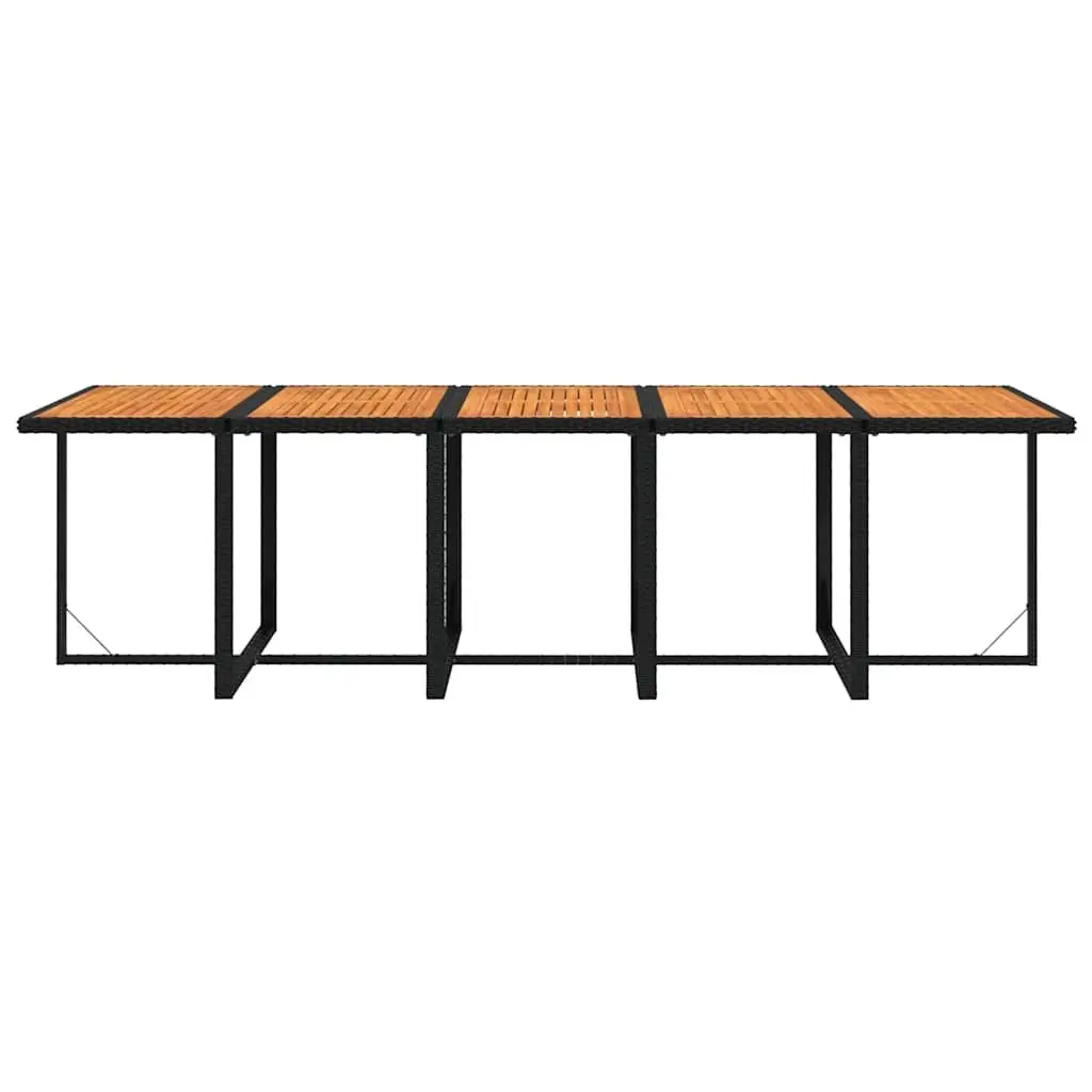 Outdoor Dining Set 11 Piece Garden Furniture PE Rattan Black with Cushions