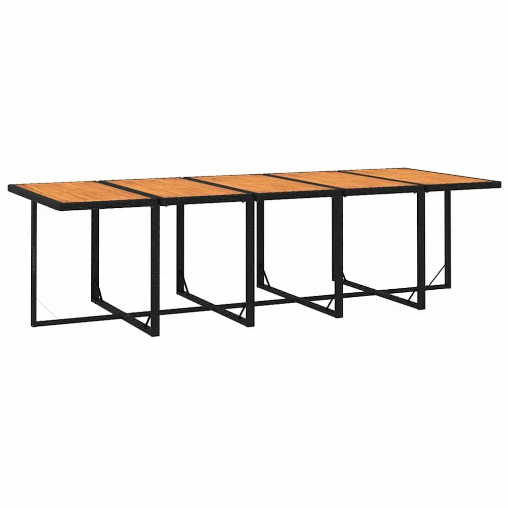 15 Piece Outdoor Furniture Set Black PE Rattan Dining Set with Cushions and Steel Frame for Patio