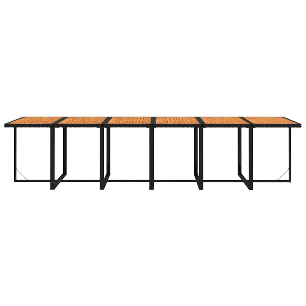 Garden Dining Set Poly Rattan 13 Piece Outdoor Furniture Black Steel Frame