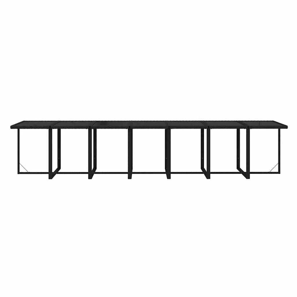 Garden Dining Set 19 Piece Outdoor Furniture Poly Rattan Black with Cushions