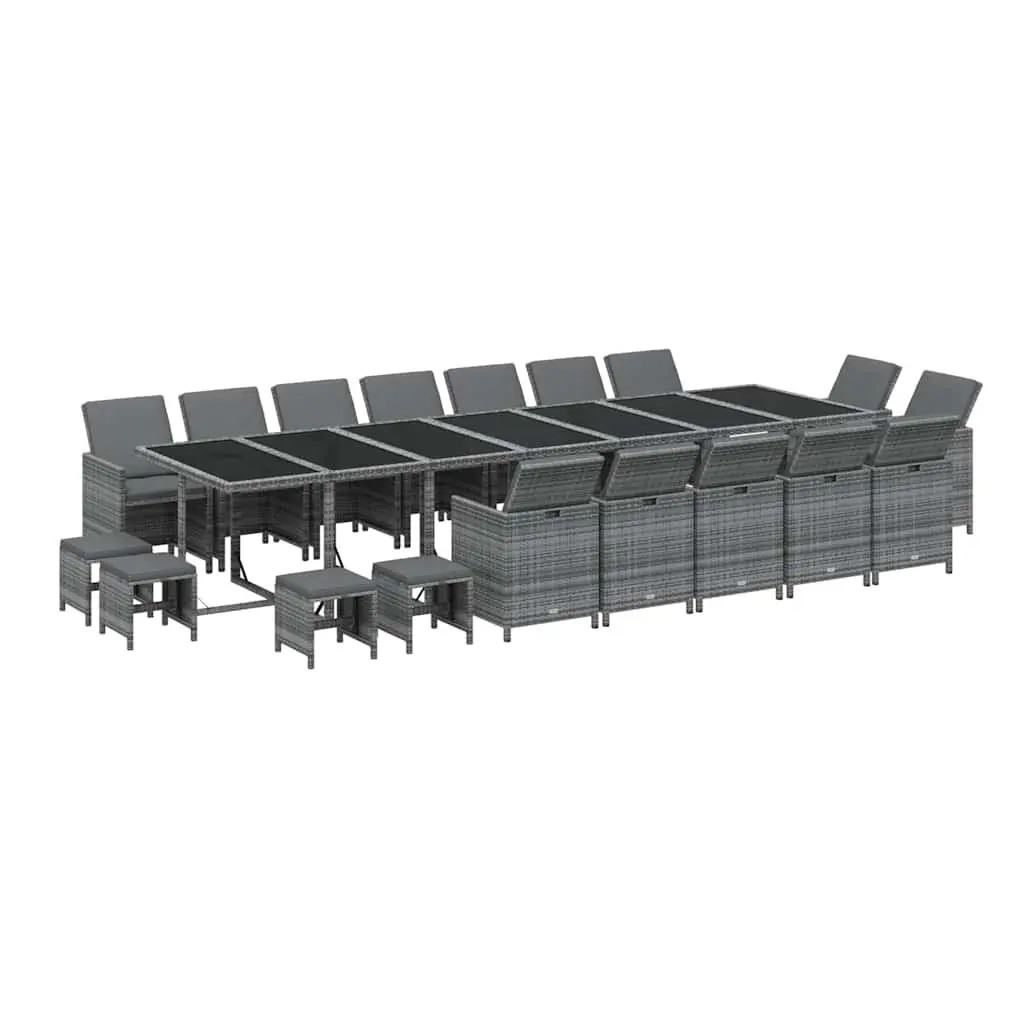 19 Piece Grey Dining Set for Outdoor Gatherings