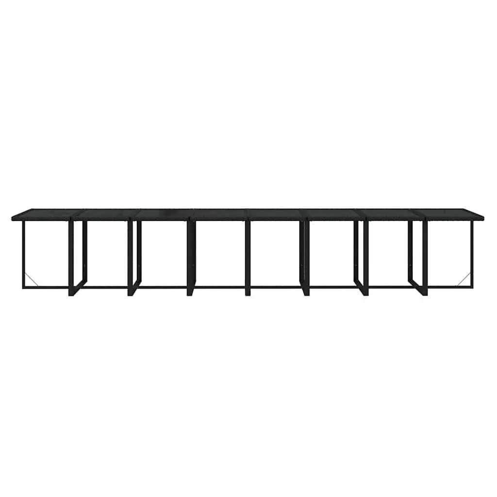 21 Piece Outdoor Dining Set Black PE Rattan Garden Furniture with Steel Frame