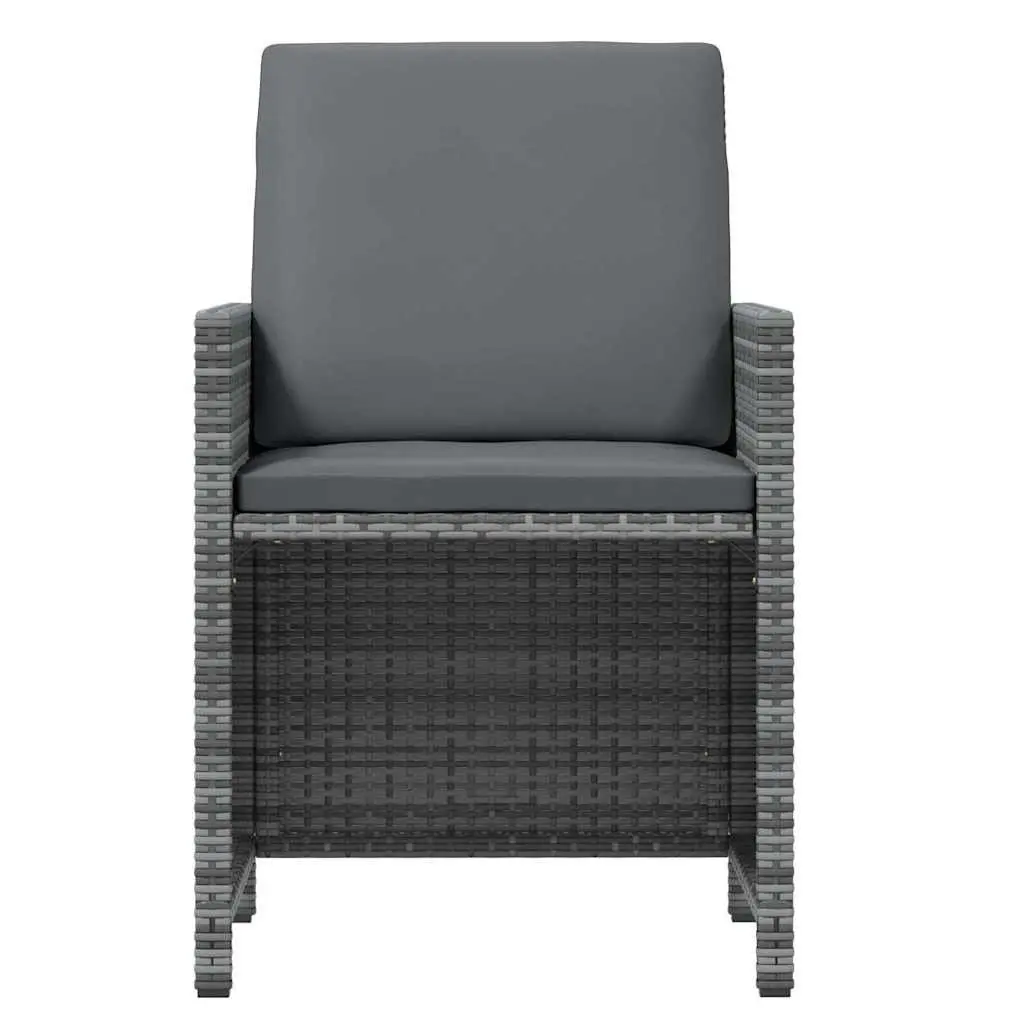 Outdoor Dining Set 21 Piece Garden Furniture Grey Poly Rattan with Cushions