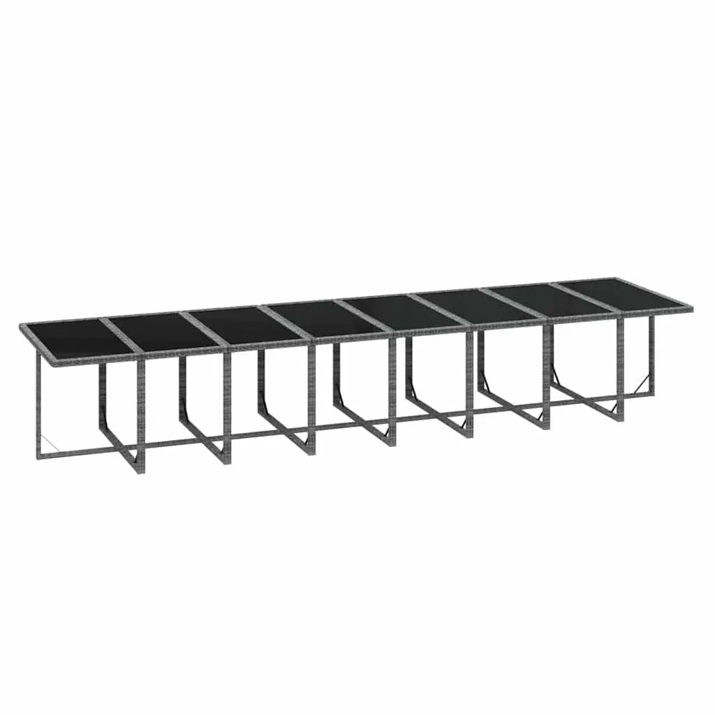 Outdoor Furniture Set Grey PE Rattan 21 Piece Dining Set with Cushions