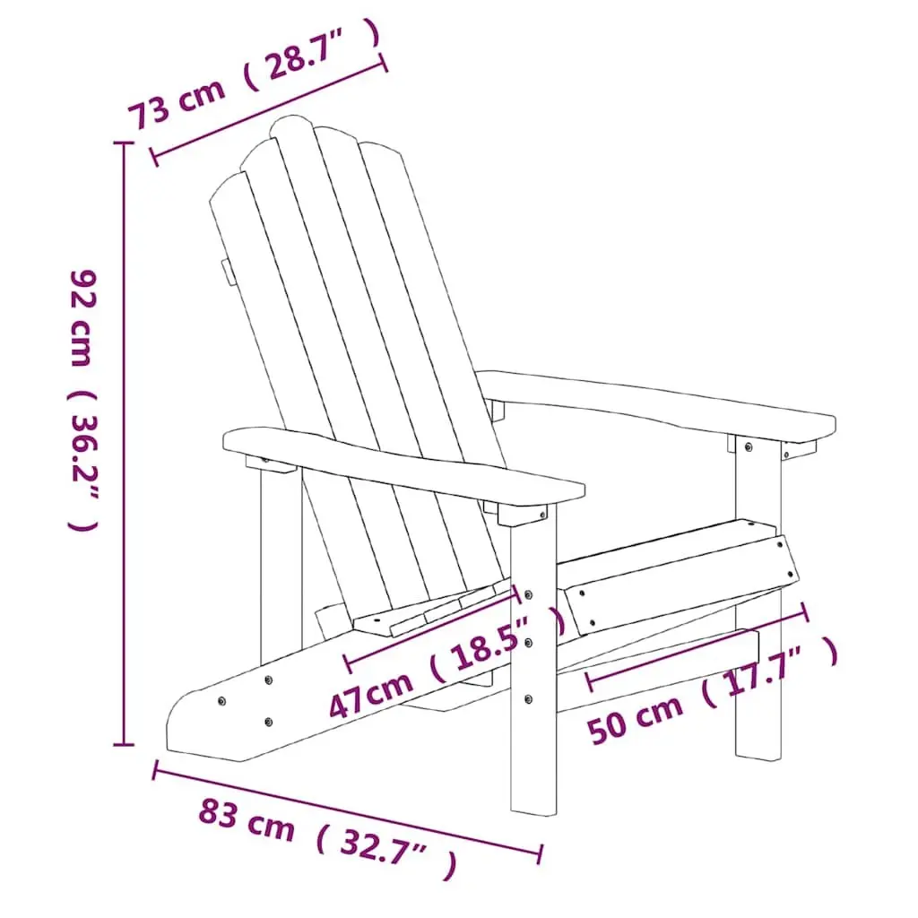 Adirondack Chairs HDPE Outdoor Seating 2 Piece Set Brown Weather Resistant