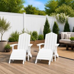 Adirondack Chairs with Detachable Footstools for Comfort