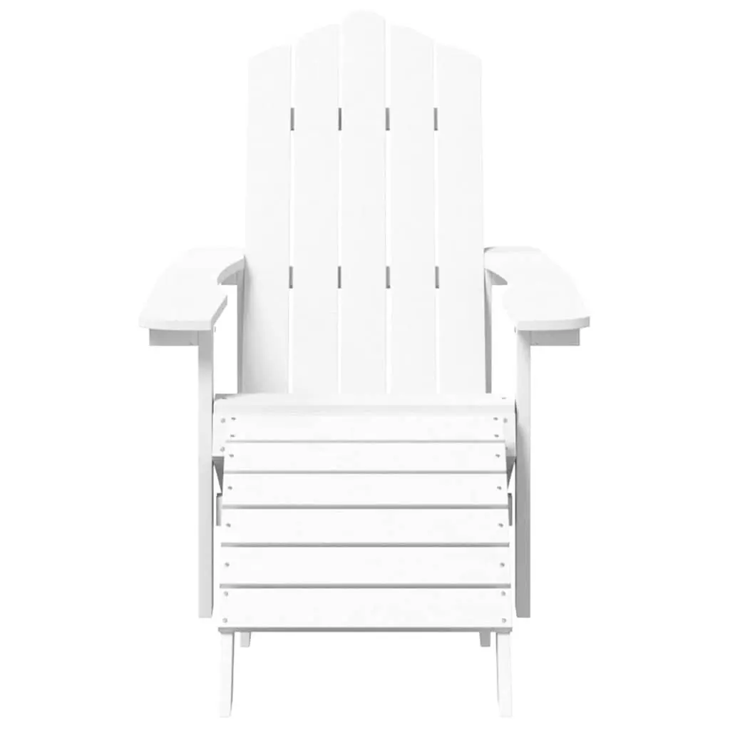 Adirondack Outdoor Chairs HDPE White with Detachable Footstools Set 2 Piece
