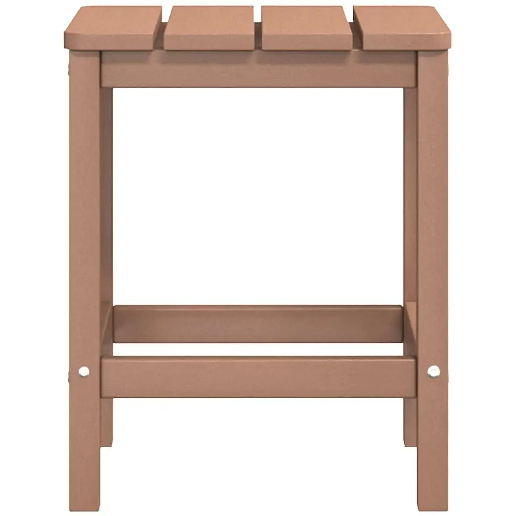 Adirondack Chair with Integrated Table Brown HDPE Outdoor Seating Weather Resistant