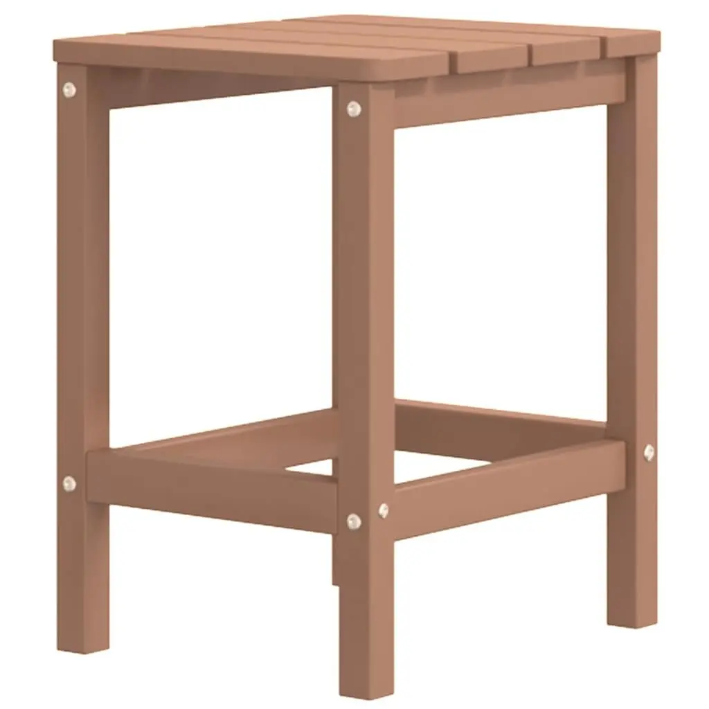 Adirondack Chair HDPE Weather-resistant Brown with Detachable Footstool and Side Table