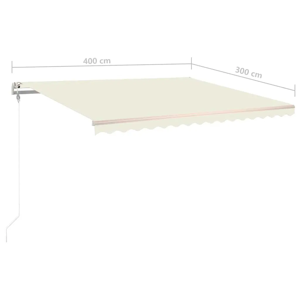 Retractable Awning Aluminium 400x300cm Cream Outdoor Shade UV Water Resistant