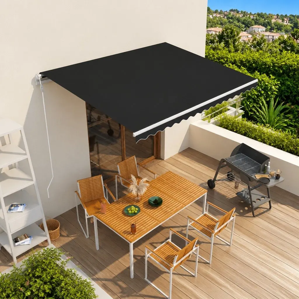 Automatic Retractable Awning Powder-coated Aluminium 400x300 cm Anthracite