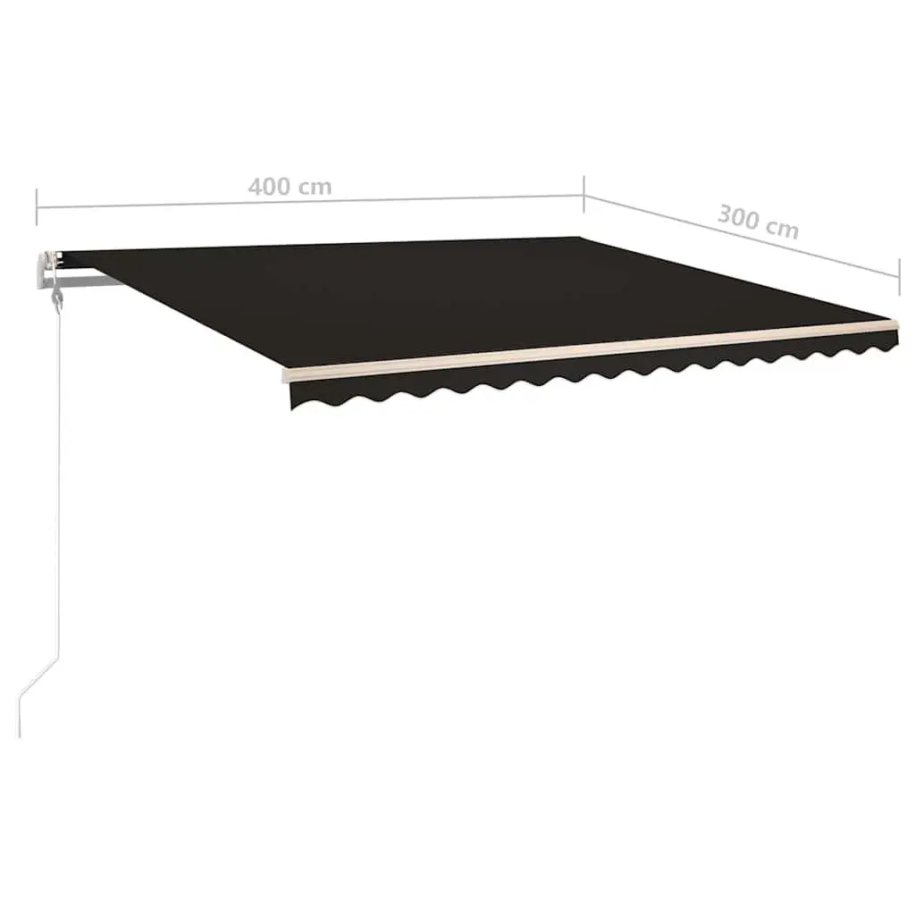 Automatic Retractable Awning Powder-coated Aluminium 400x300 cm Anthracite