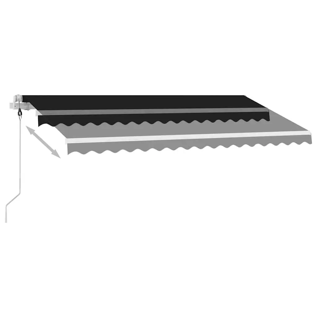 Freestanding Retractable Awning Anthracite 450x300cm Aluminium Frame High-Density Polyester Outdoor Patio Shade