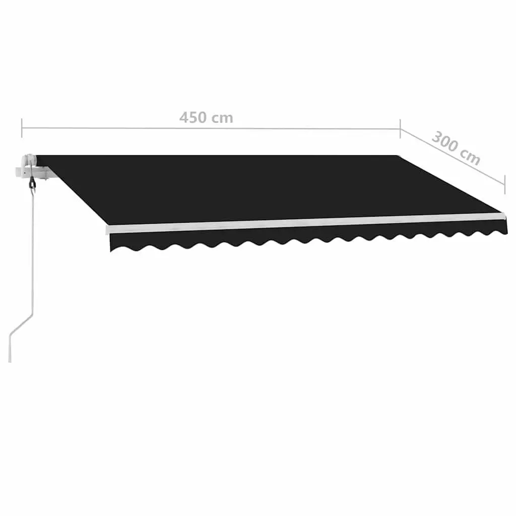 Freestanding Retractable Awning Anthracite 450x300cm Aluminium Frame High-Density Polyester Outdoor Patio Shade