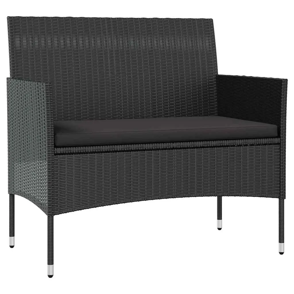 Outdoor Garden Lounge Set Poly Rattan 16 Piece Black