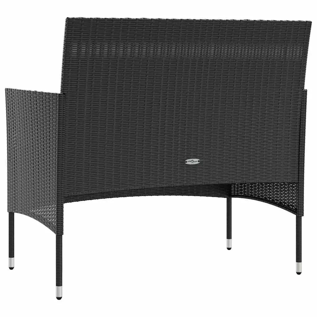 Outdoor Garden Lounge Set Poly Rattan 16 Piece Black