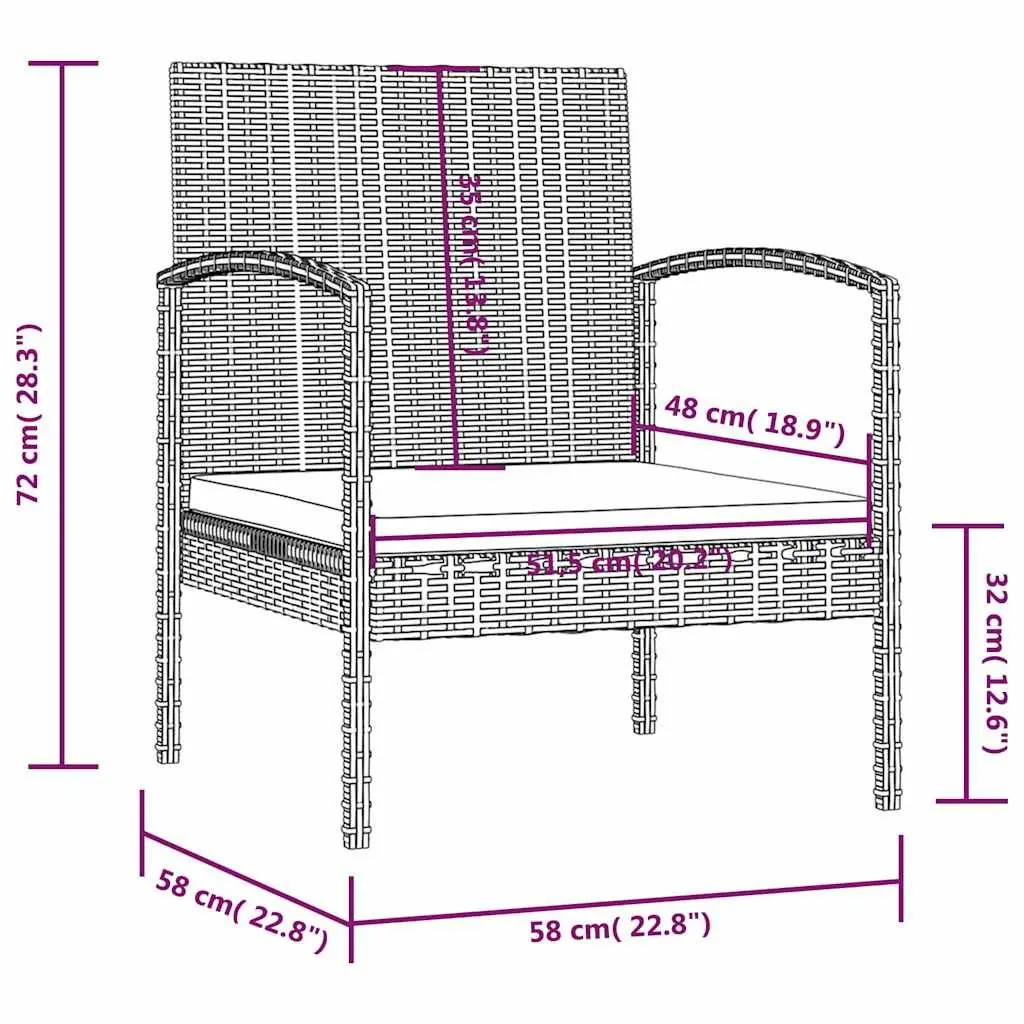 Garden Lounge Set Poly Rattan 8 Piece Outdoor Furniture Patio Sofa with Cushions Black