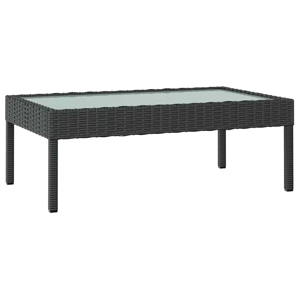 16 Piece Outdoor Furniture Set PE Rattan Steel Frame Cushions Black