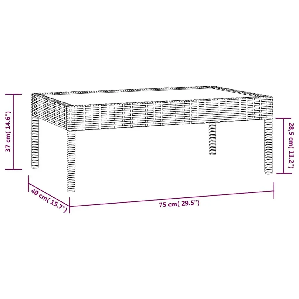 Garden Lounge Set 8 Piece Powder-coated Steel PE Rattan Black