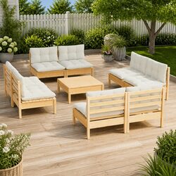 Versatile 9 Piece Lounge Set for Your Outdoor Living