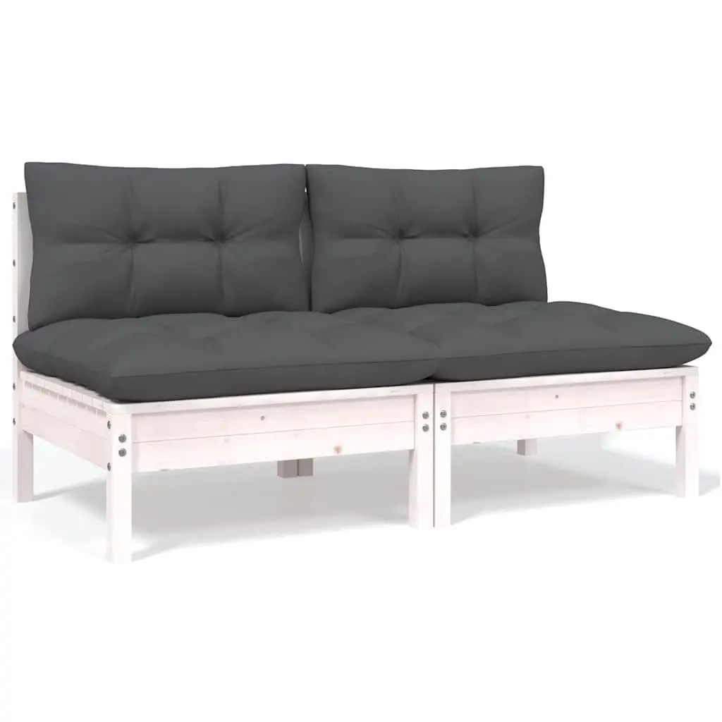 Garden Lounge Set Modular Solid Pinewood 13 Piece Outdoor Patio Furniture White
