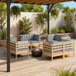 Practical 8-Piece Lounge Set for Your Outdoor Living