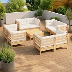Versatile 9-Piece Garden Lounge Set with Custom Configurations